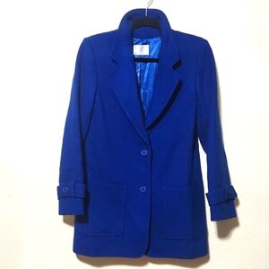 Miss Pendleton Vintage 100% Virgin Wool Royal Blue Blazer Jacket Size 11 EUC!!!